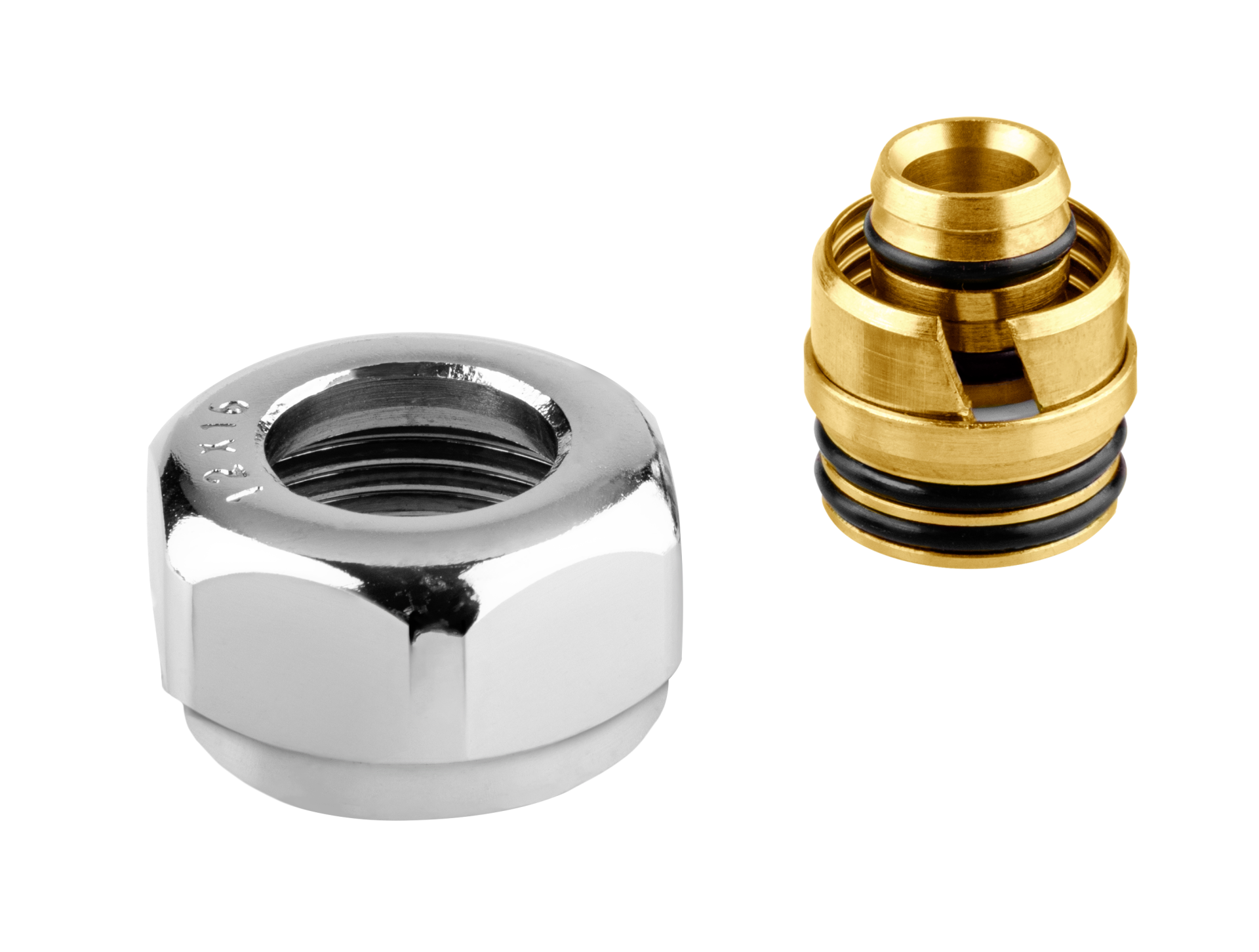 Vario Term — Затискні гайки PEX (16x2) x GW 3/4" (2 шт) — зразок у хромі