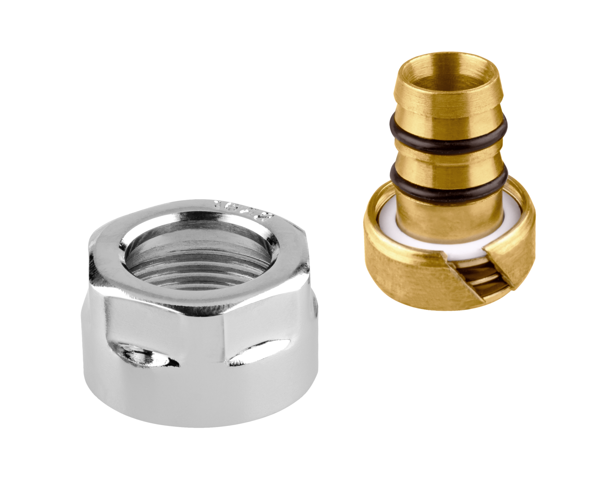 Vario Term — Затискні гайки PEX (16x2) x M22x1,5 (2 шт) — зразок у хромі